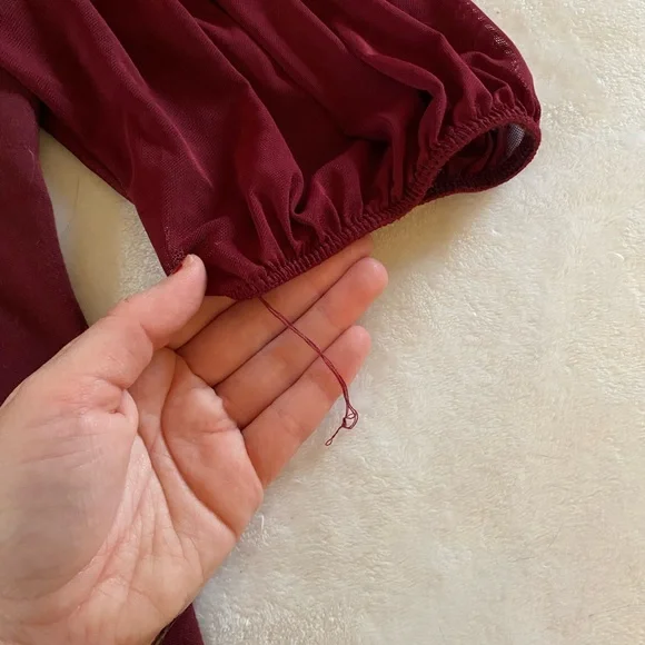 Free People | Burgundy Off-Shoulder Top - Picture 5 of 5